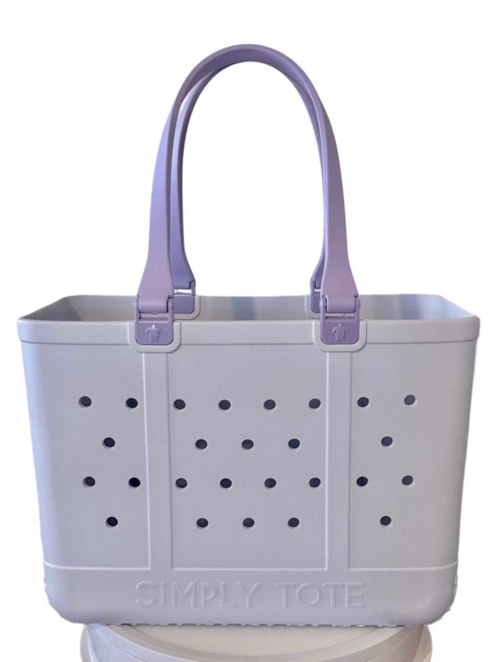 Simply Southern Lavender Waterproof Beach Tote Large Rubber Coastal Pool Bag - Picture 4 of 13